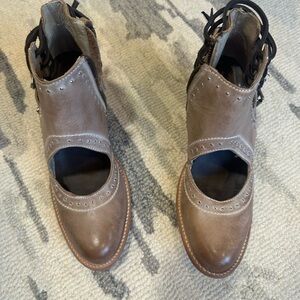 Freebird Brown Ankle Boots with Studded Detail